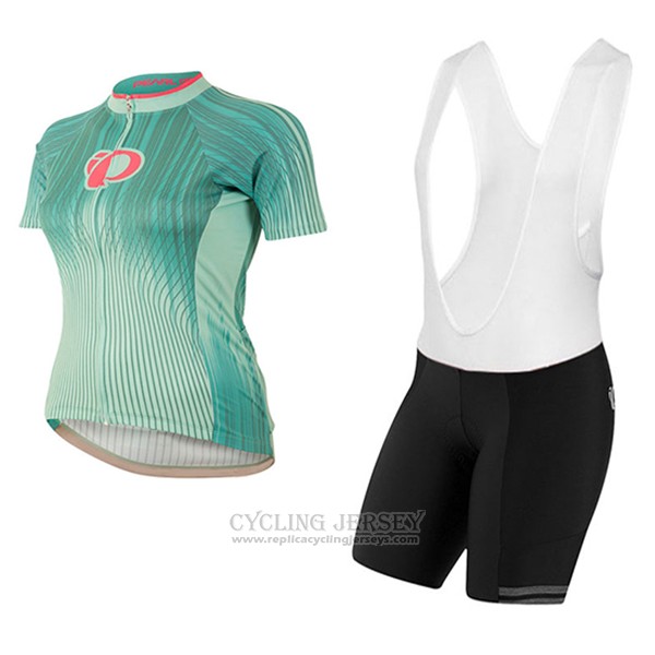 2017 Cycling Jersey Women Pearl Izumi Green and White Short Sleeve and Bib Short